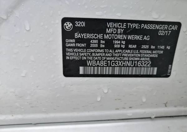BMW Seria 3 cena 78500 przebieg: 81500, rok produkcji 2017 z Bochnia małe 106